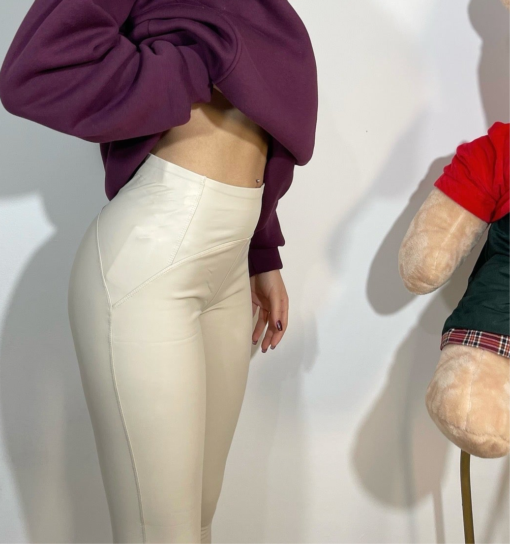 Leggings push up panna