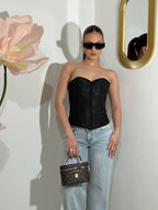 Bustier satin Black