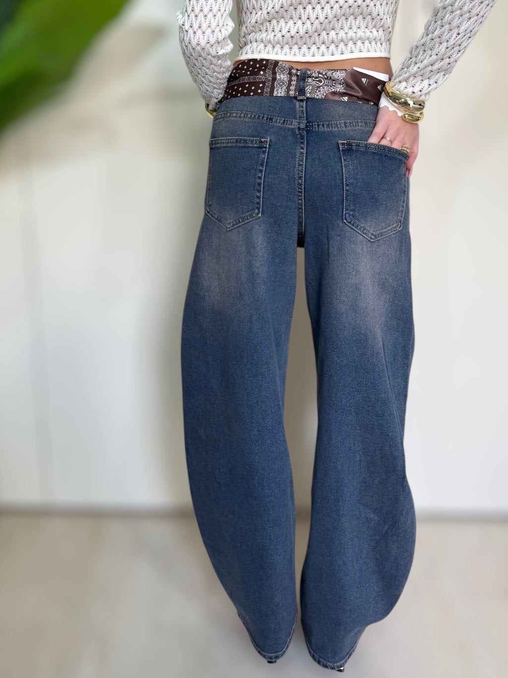 Jeans push up foulard