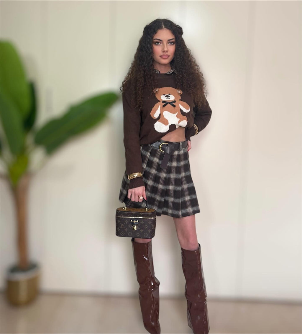 Pantagonna quadri con cintura