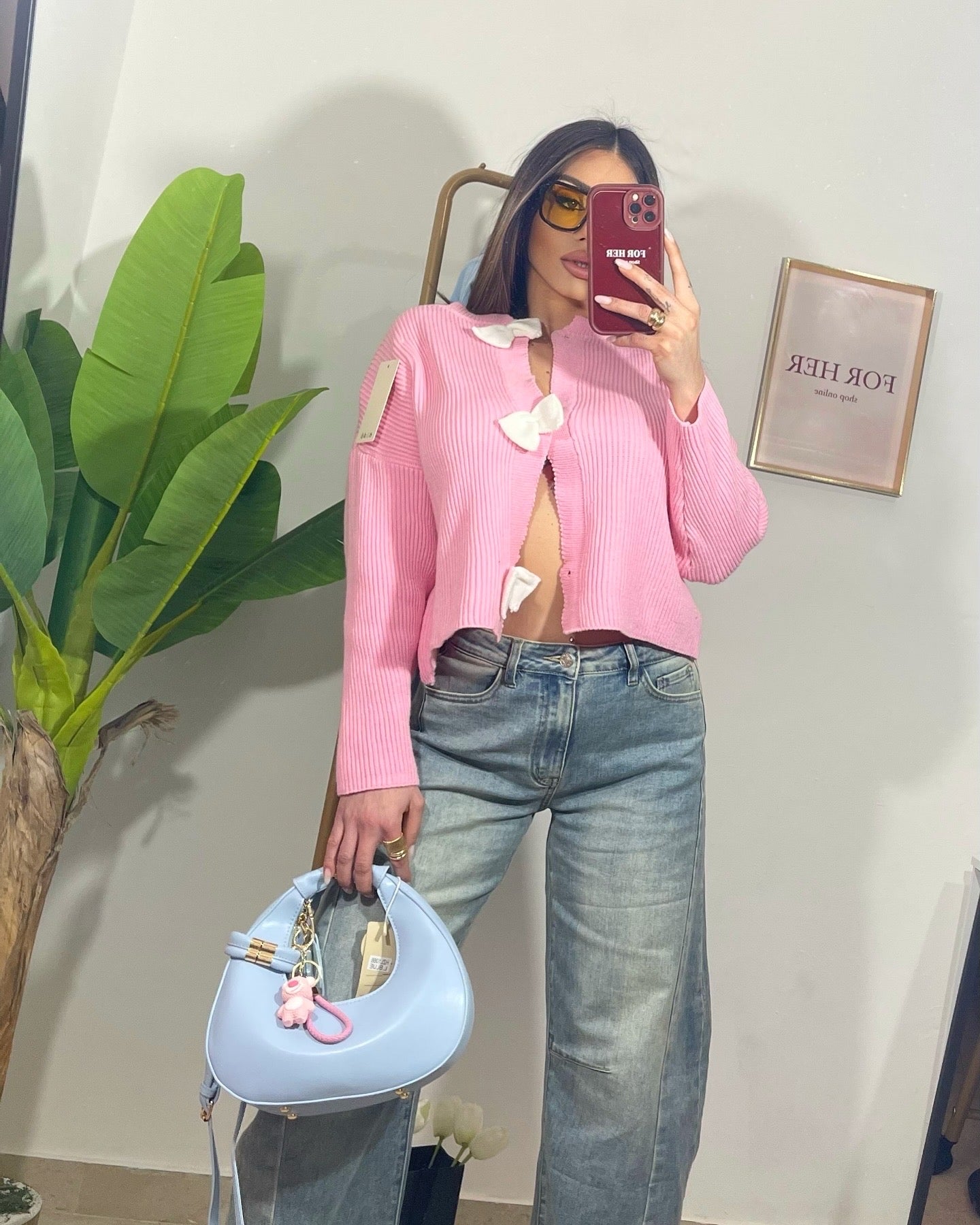 Maglioncino fiocchi pink