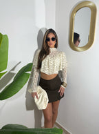 Blusa in pizzo Panna