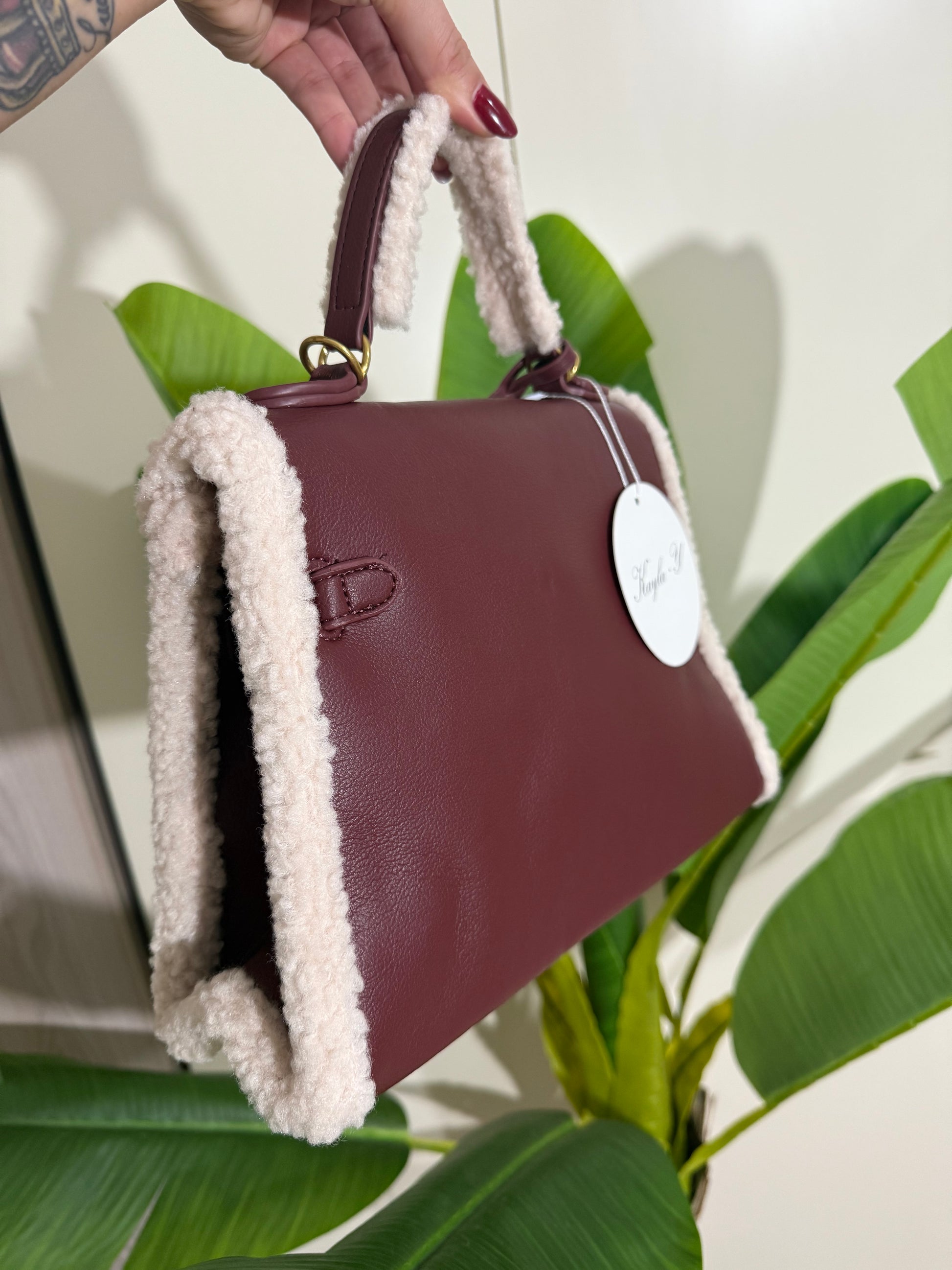 Bag pelliccia bordeaux