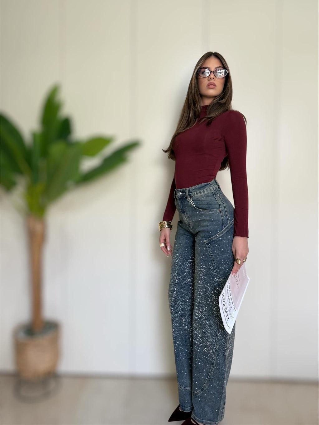 Maglia basic bordeaux