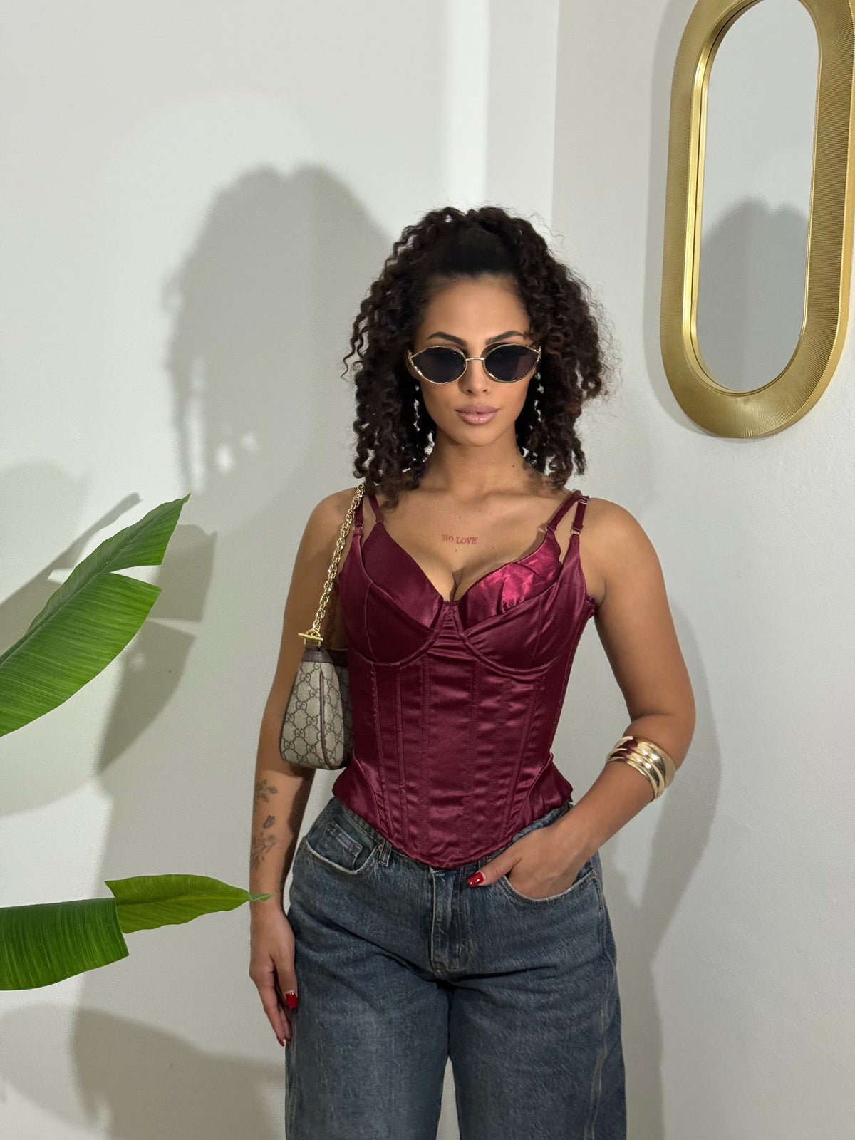 Corsetto Satin Bordeaux