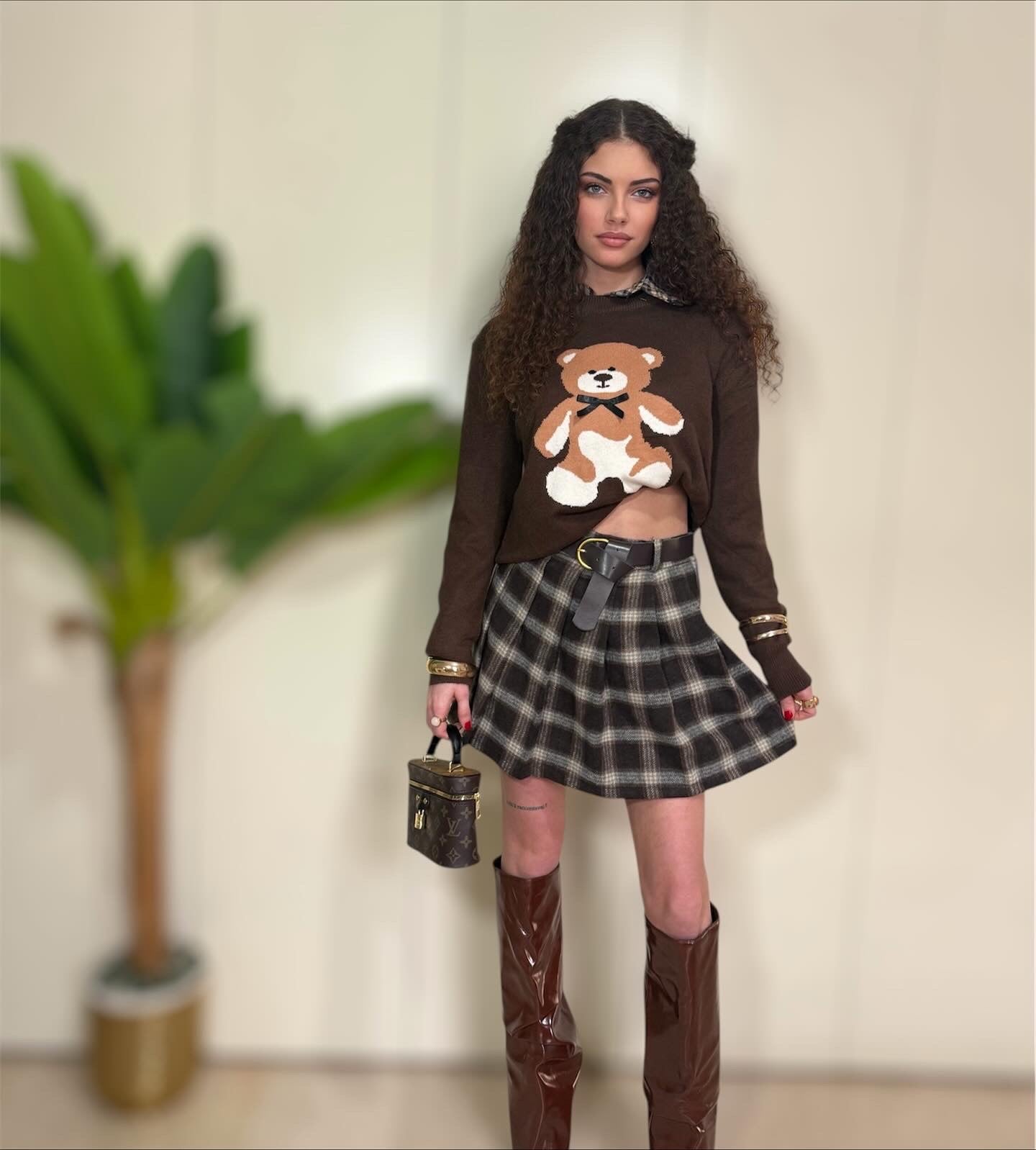 Pantagonna quadri con cintura