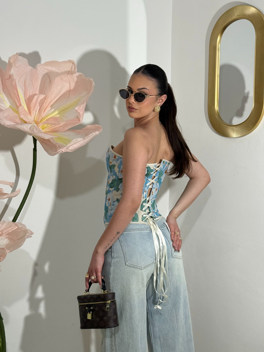 Bustier Flowers celeste