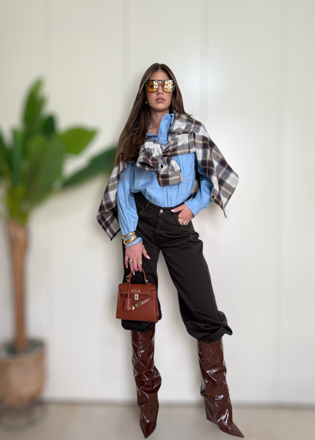 Jeans Wide balloon coffee