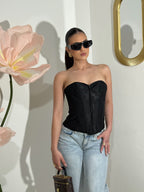 Bustier satin Black