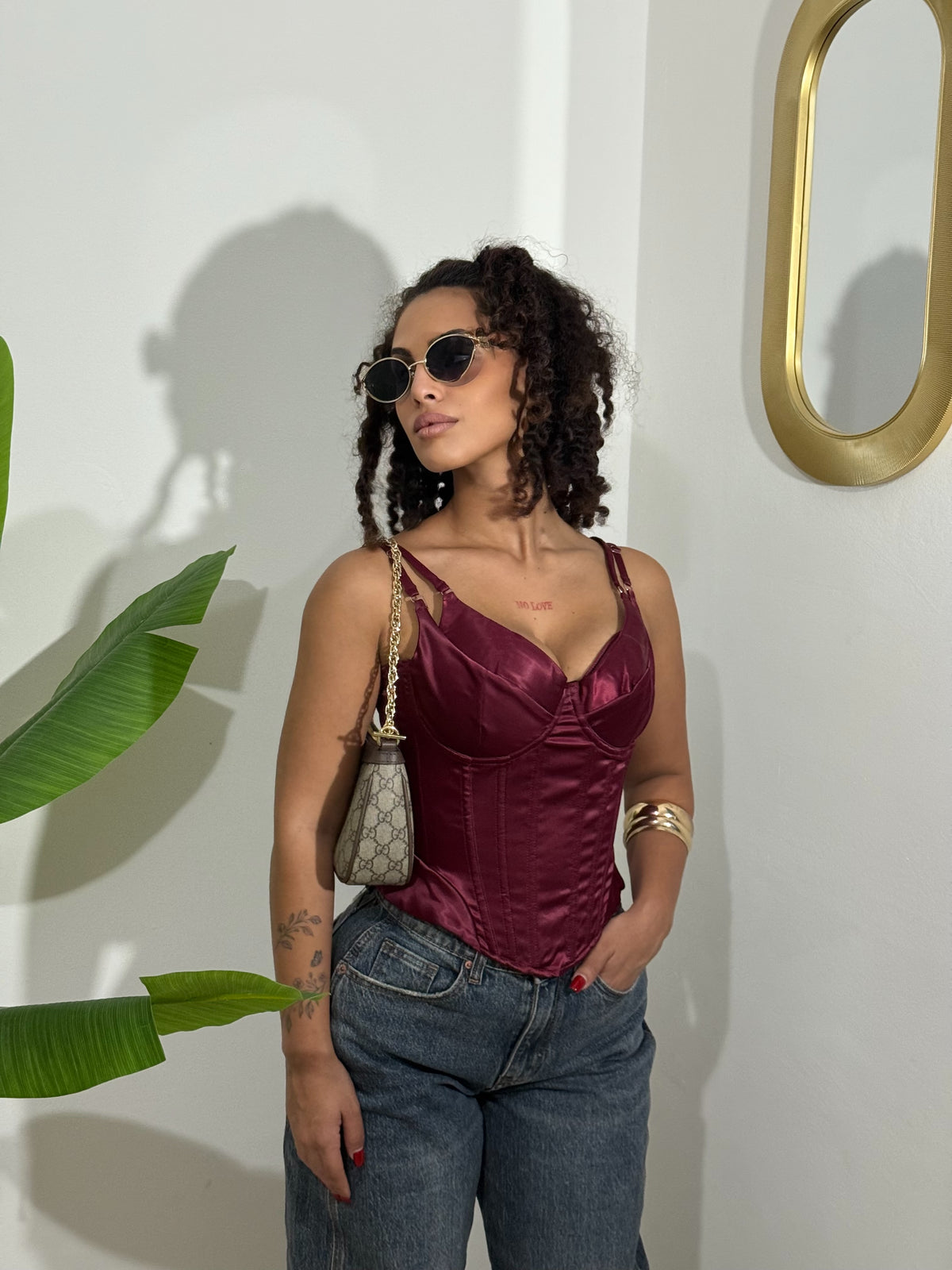 Corsetto Satin Bordeaux