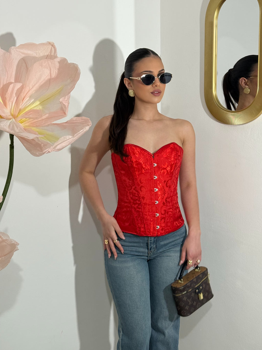 Bustier satin Red