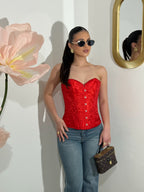 Bustier satin Red