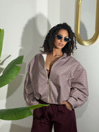 Bomber Quadri Bordeaux