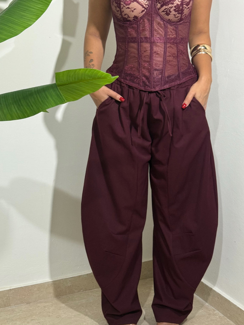 Pants Balloon Bordeaux