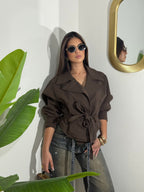 Trench in tessuto Brown