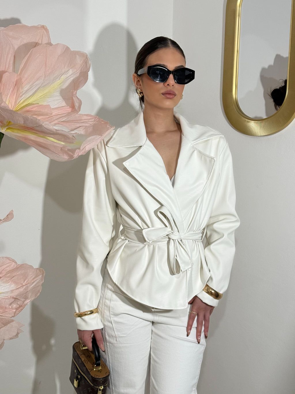 Trench similpelle White
