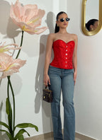 Bustier satin Red