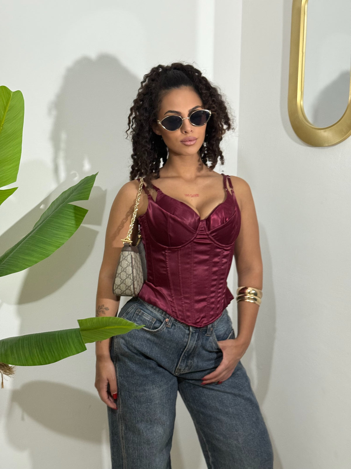 Corsetto Satin Bordeaux