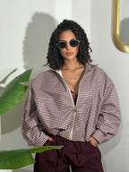 Bomber Quadri Bordeaux