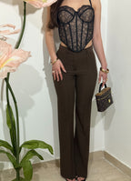 Pantaloni zampa Brown