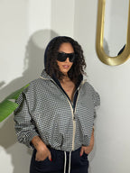 Bomber Quadri Blu