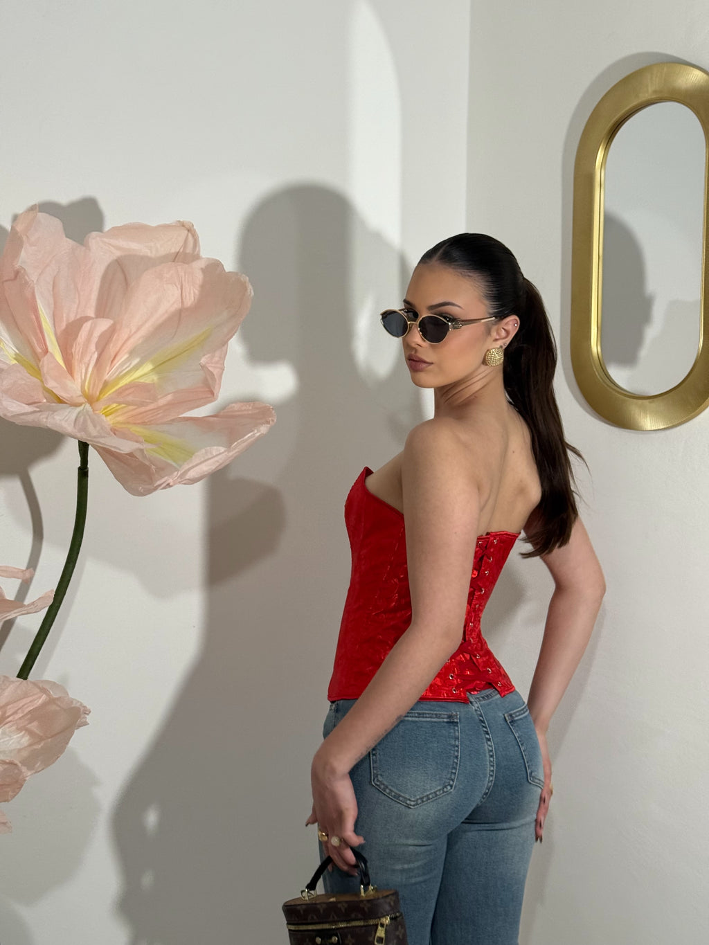 Bustier satin Red