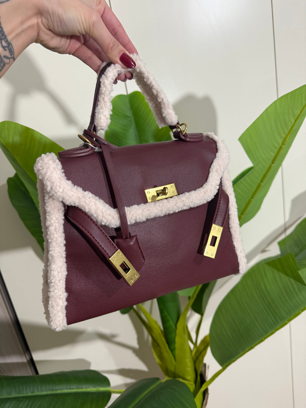 Bag pelliccia bordeaux