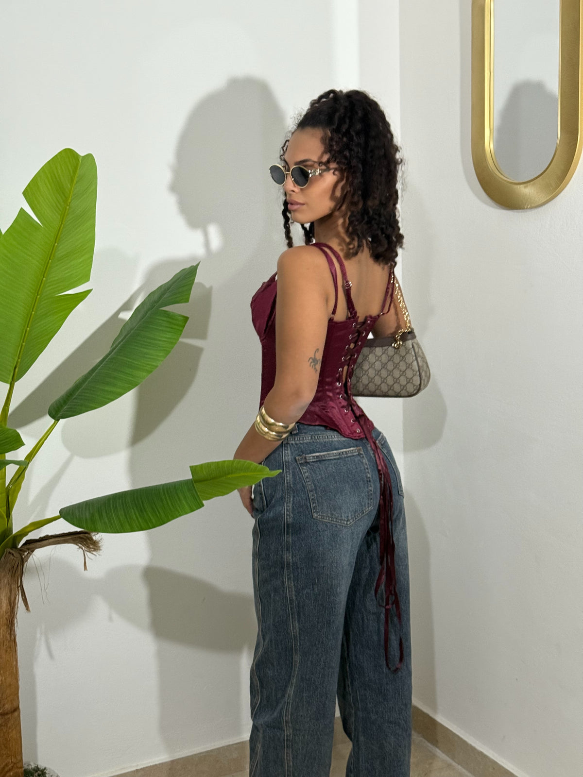Corsetto Satin Bordeaux