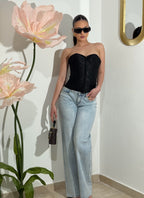 Bustier satin Black