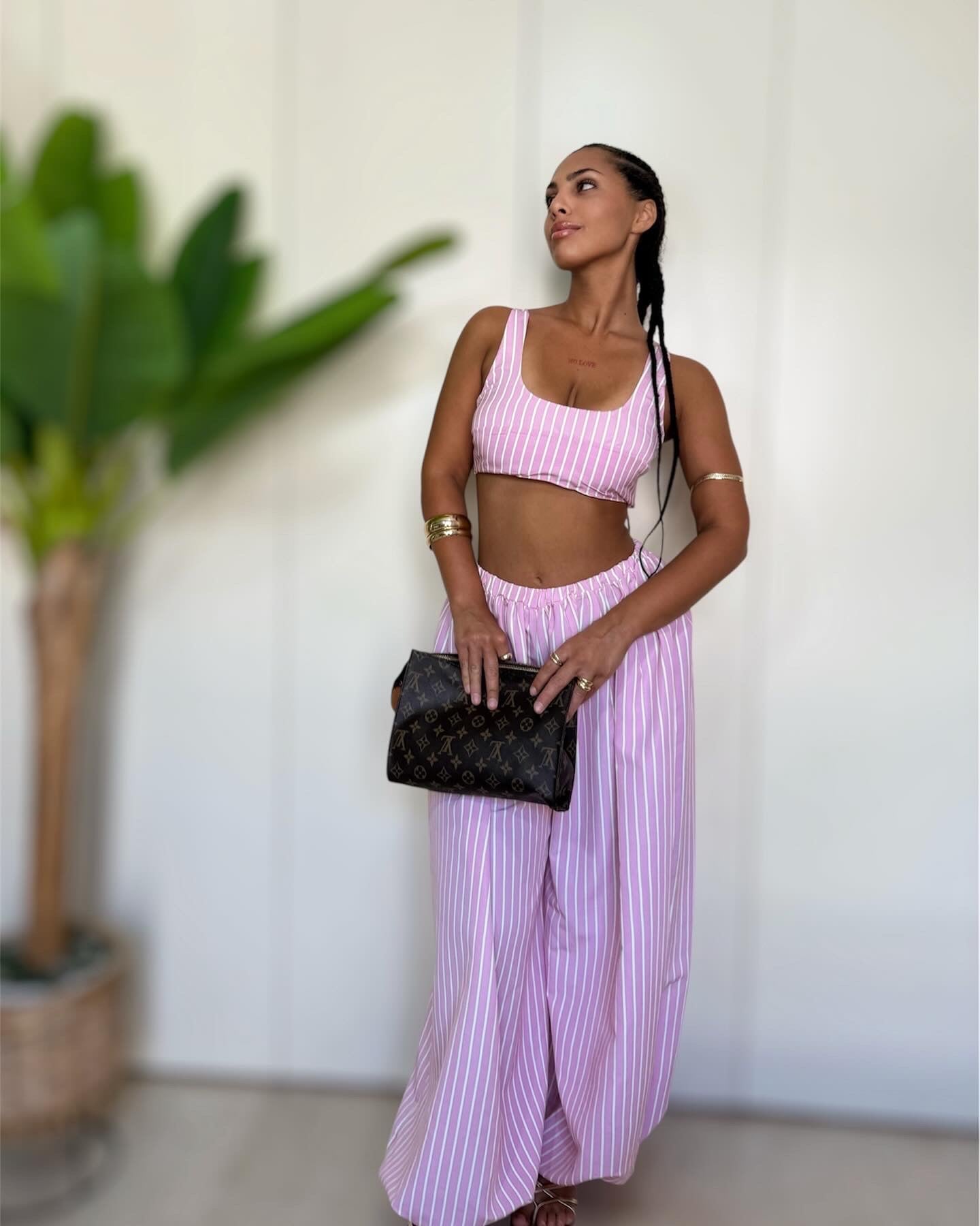 Coordinato righe pink