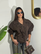 Trench in tessuto Brown