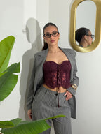 Corsetto shine bordeaux