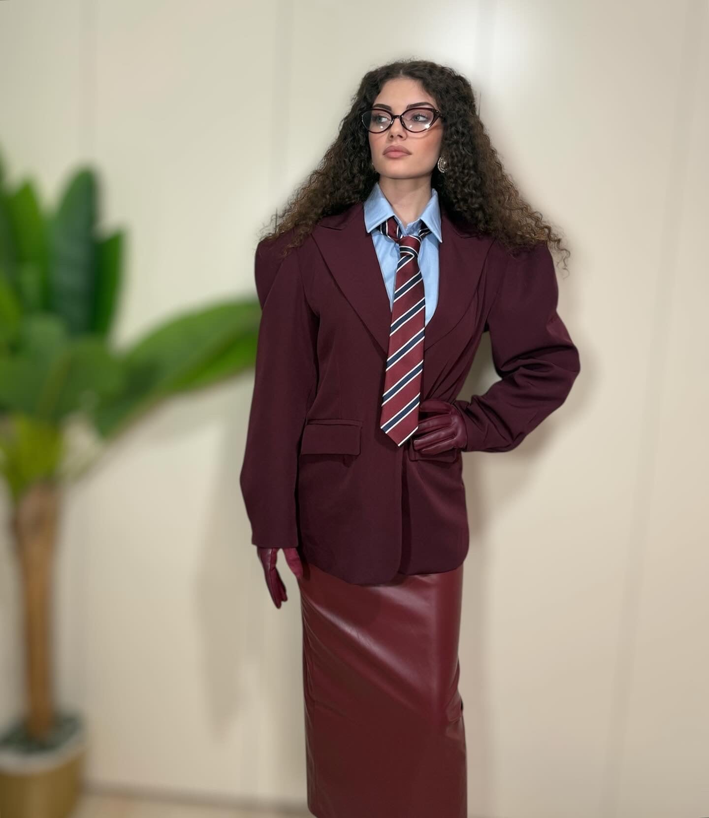 Blazer spalline bordeaux