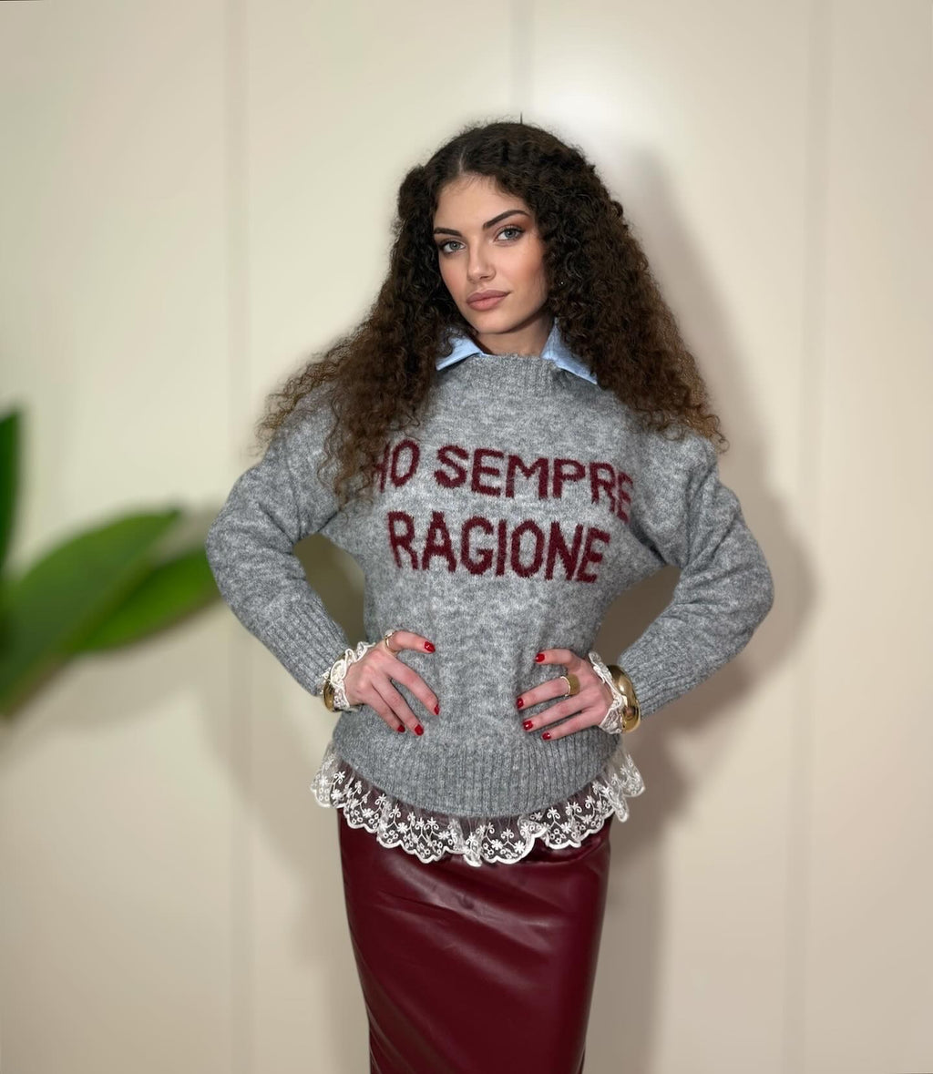 Maxi Pull con bordi in pizzo