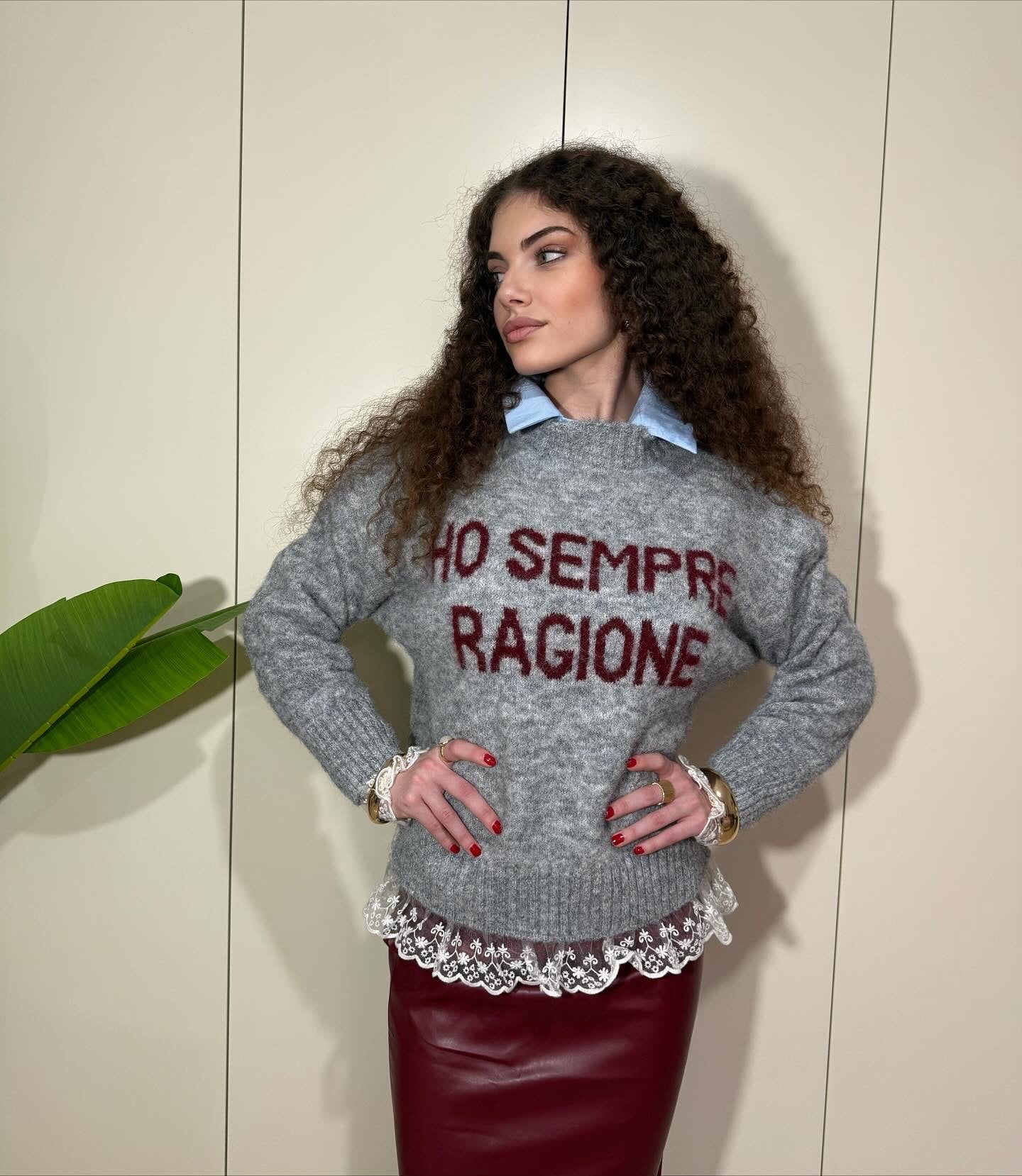 Maxi Pull con bordi in pizzo