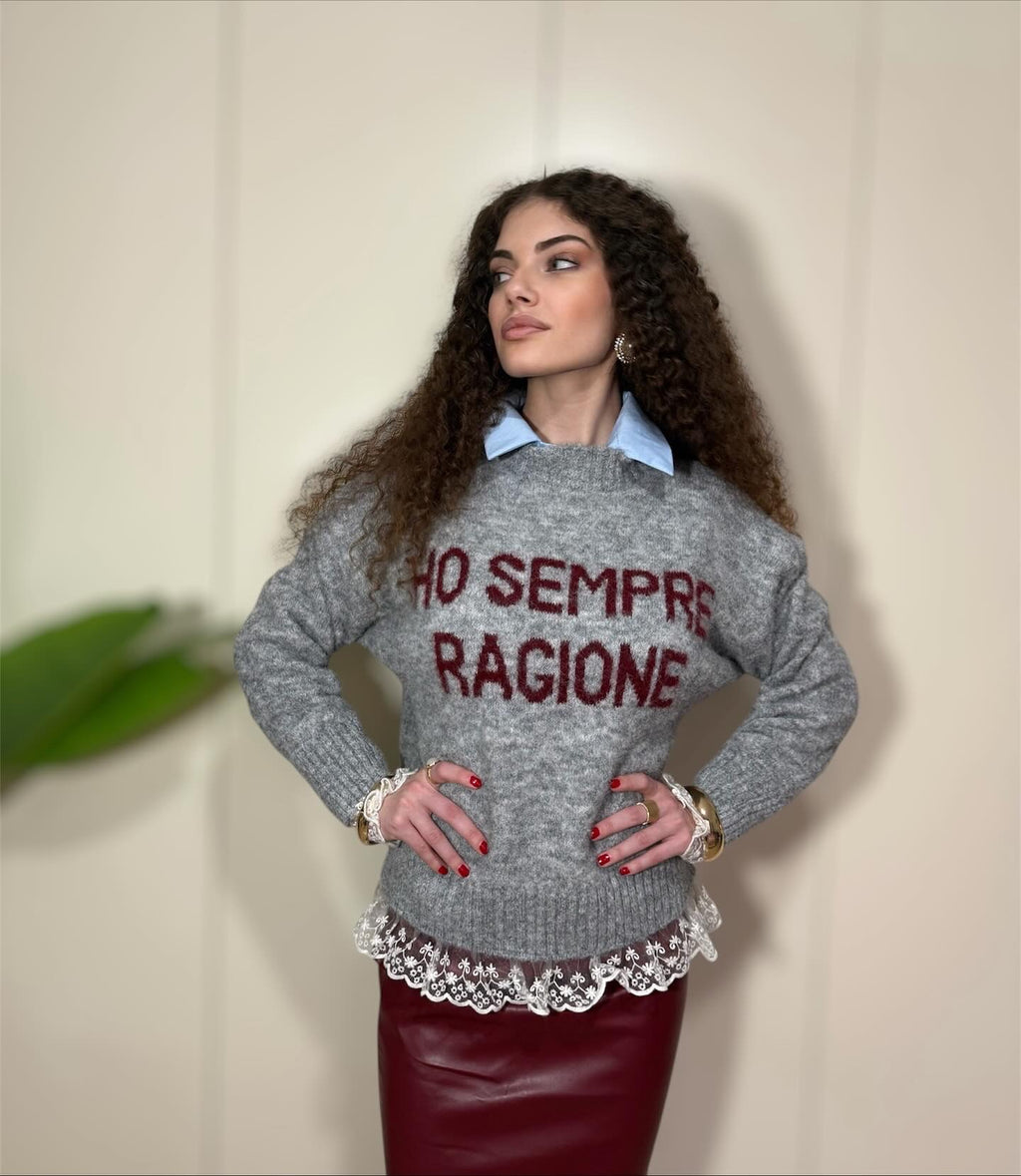 Maxi Pull con bordi in pizzo