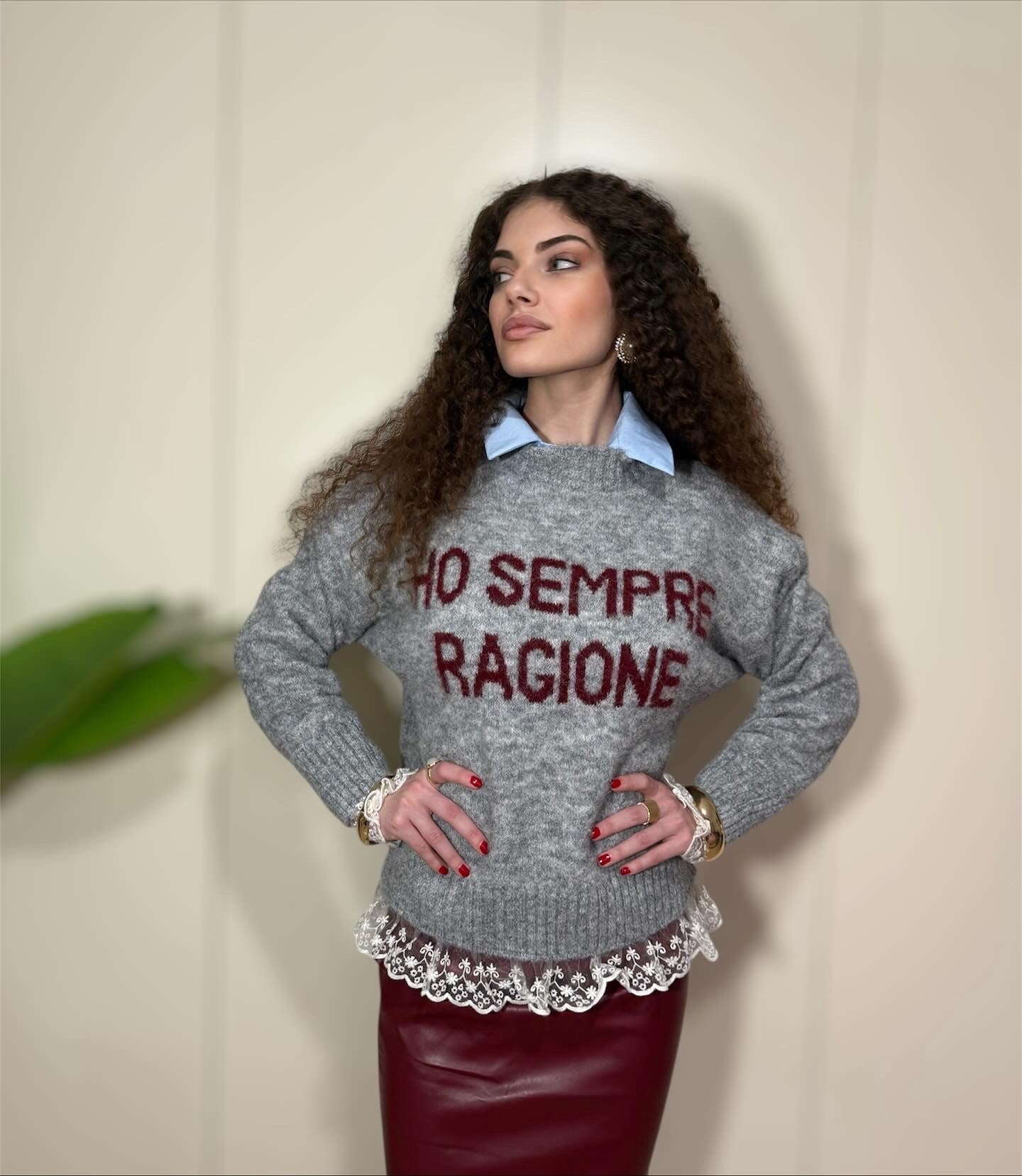 Maxi Pull con bordi in pizzo