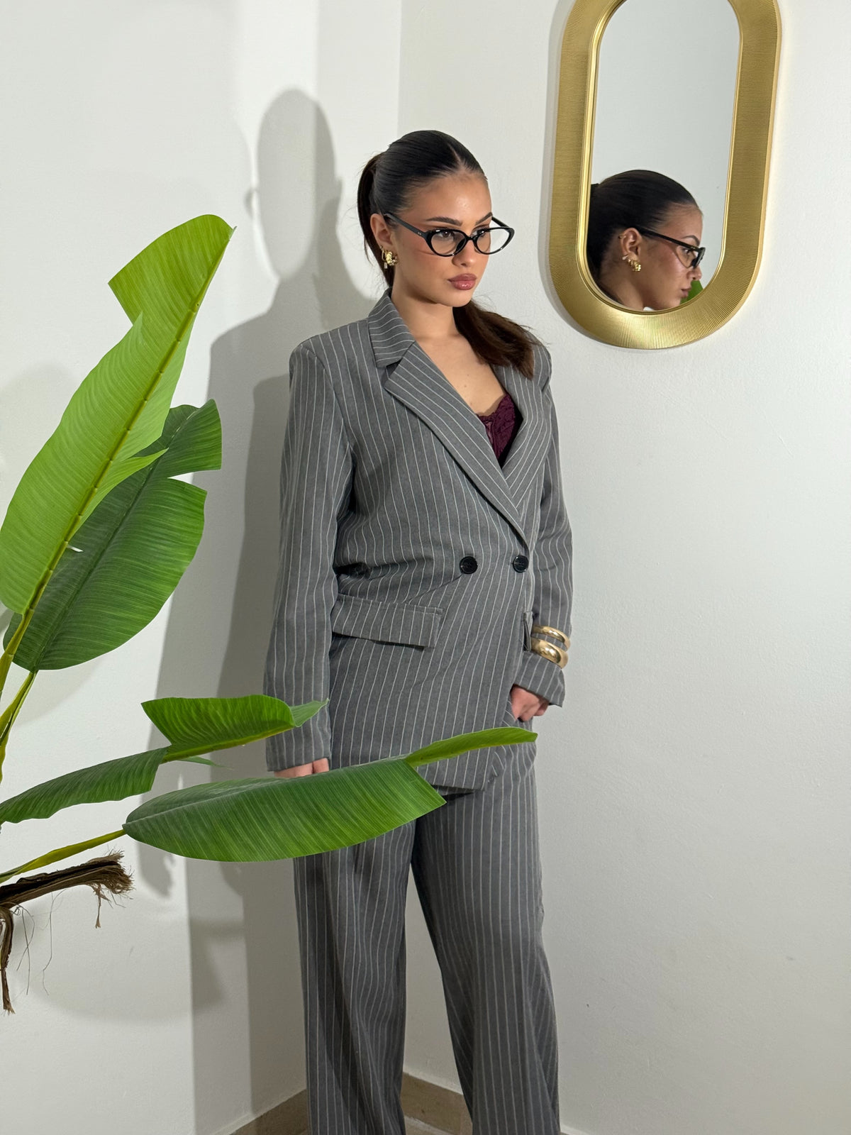 Tailleur Gessato Grey