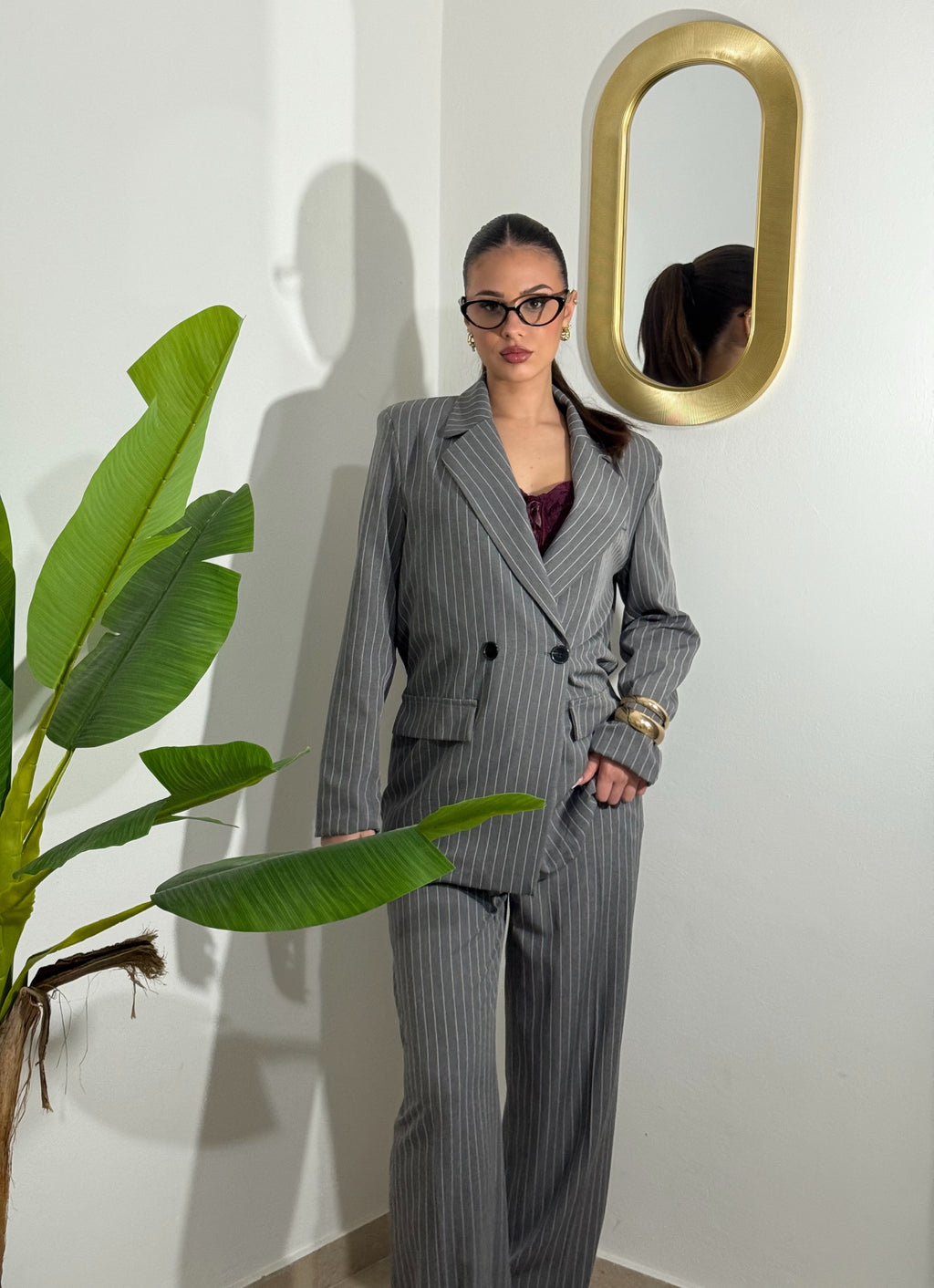 Tailleur Gessato Grey