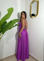Abito in misto lino Purple